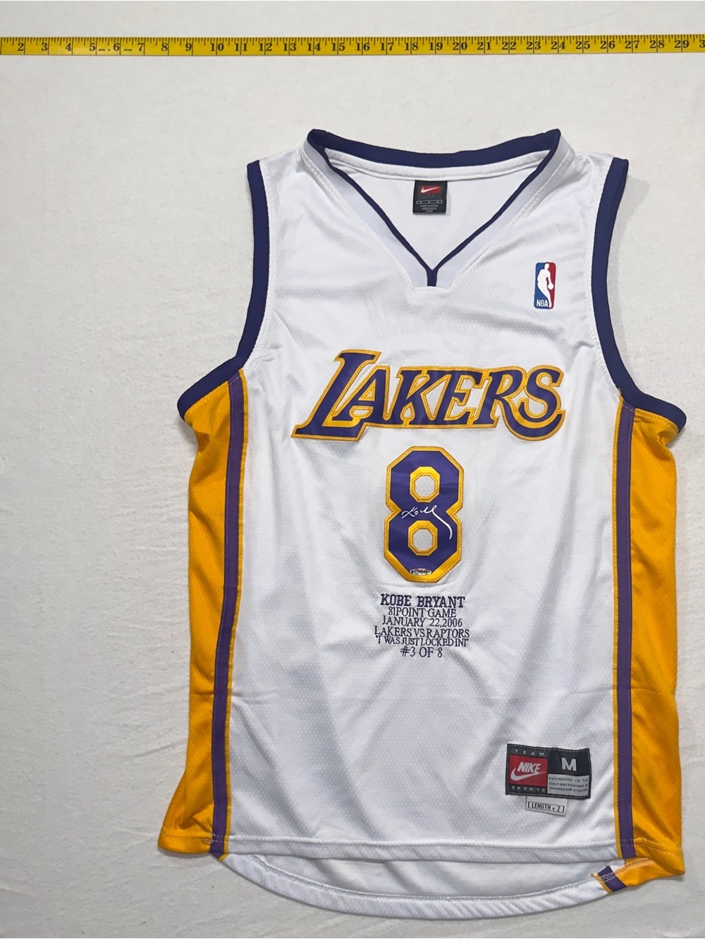 Kobe Bryant Nike Los Angeles Lakers White & Gold #8 Basketball Jersey